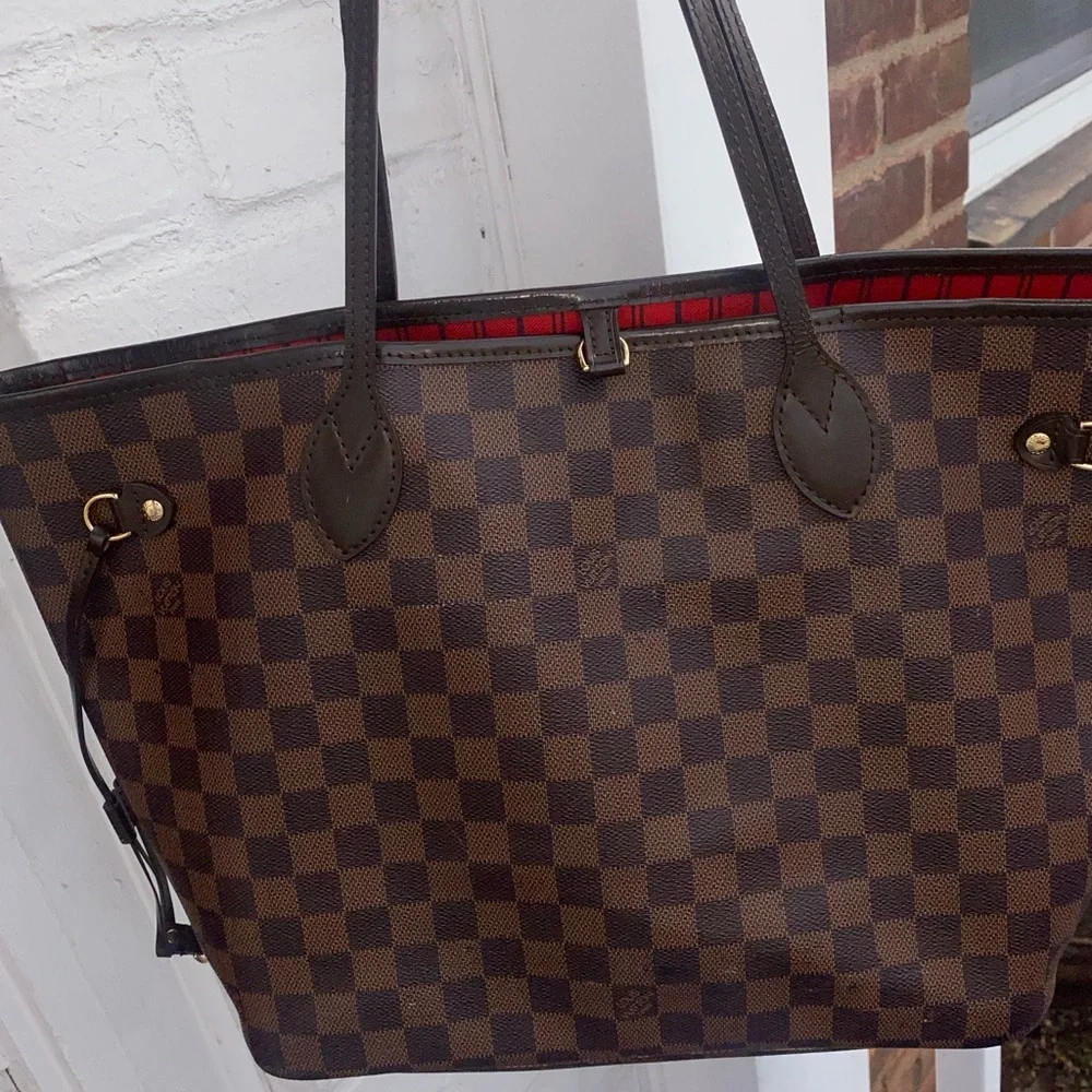 Louis Vuitton Brown Checkered Tote and clutch purse - Picture 8 of 14
